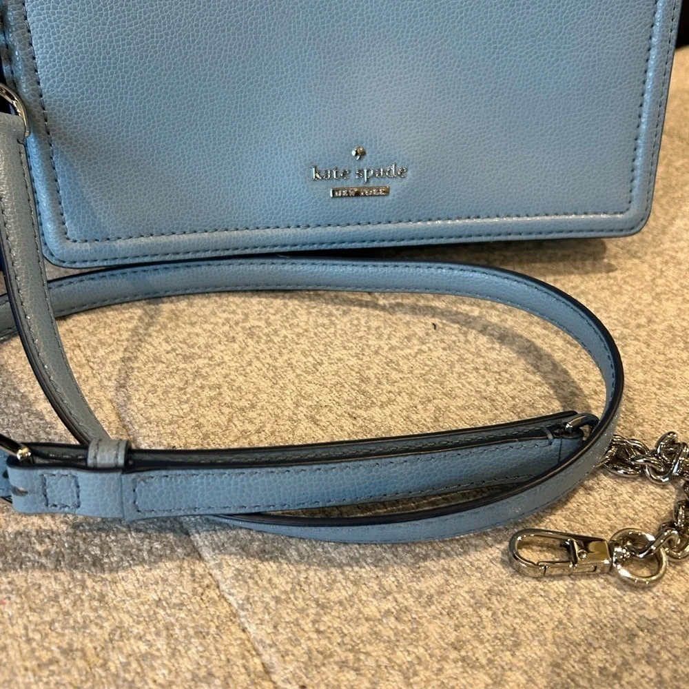 Kate Spade Blue Leather Crossbody Bag with Chain Strap